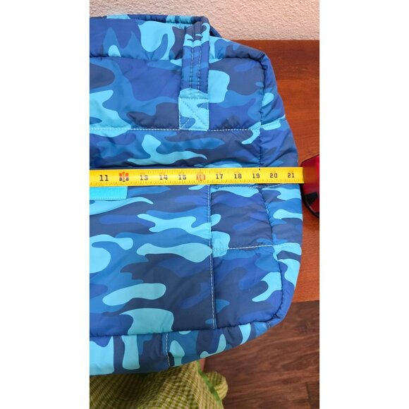 Moroccanoil Large Blue Camouflage Tote Bag Padded Straps Zipper Closure & Spacio - Picture 6 of 8